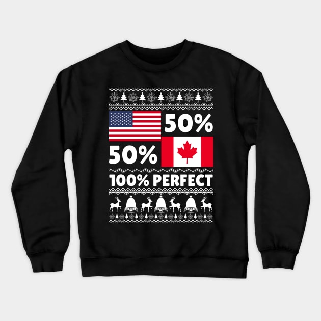 Canadian American Flags Xmas Ugly Sweater Crewneck Sweatshirt by salizhonpczxtee